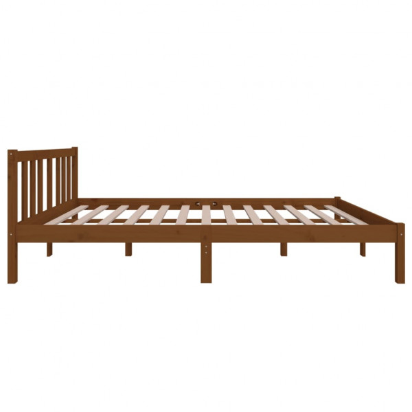 Estructura de cama madera maciza marrón miel 120x200 cm M 5