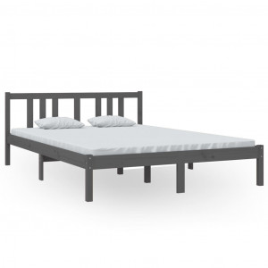 Estructura de cama madera maciza gris 140x200 cm H