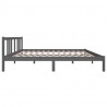 Estructura de cama madera maciza gris tamaño king 150x200 cm 5