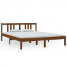 Estrutura cama king 150x200 cm madeira maciça castanho-mel 2