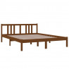 Estrutura cama king 150x200 cm madeira maciça castanho-mel 3
