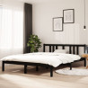 Estructura de cama madera maciza negro tamaño king 150x200 cm 1