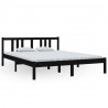 Estructura de cama madera maciza negro tamaño king 150x200 cm 2
