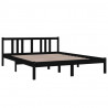 Estructura de cama madera maciza negro tamaño king 150x200 cm 3