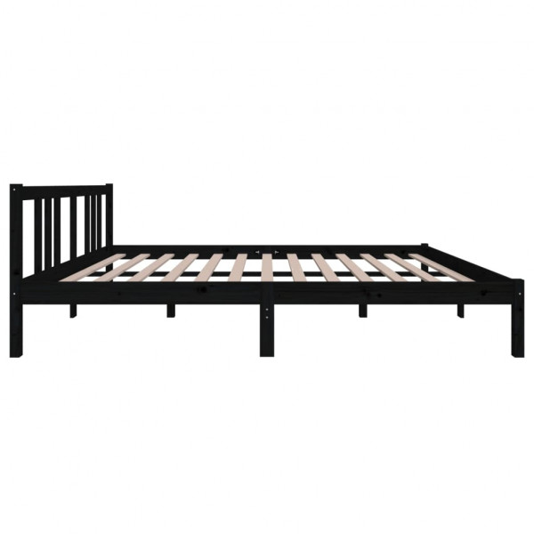 Estructura de cama madera maciza negro tamaño king 150x200 cm M 5