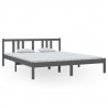 Estructura de cama de madera maciza gris 160x200 cm 2