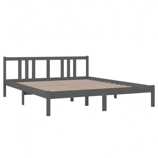 Estructura de cama de madera maciza gris 160x200 cm M 3