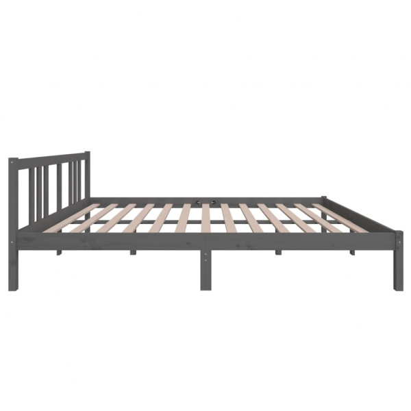 Estructura de cama de madera maciza gris 160x200 cm M 5