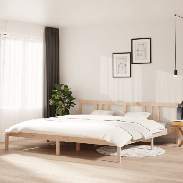 Estructura de cama madera maciza 200x200 cm D