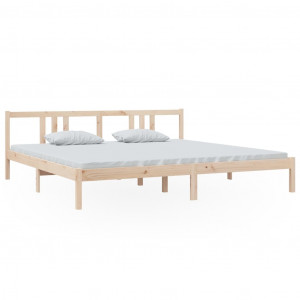 Estructura de cama madera maciza 200x200 cm H