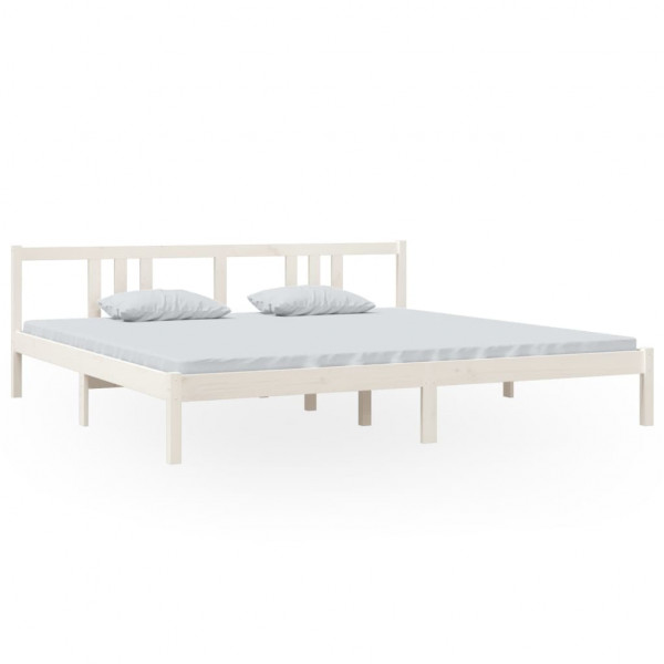 Estructura de cama madera maciza blanco 200x200 cm M 2
