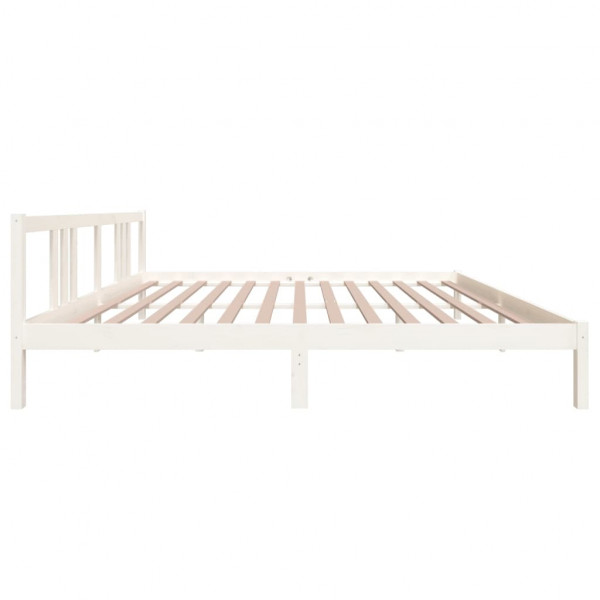 Estrutura de cama 200x200 cm madeira maciça branco M 5