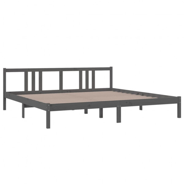 Estructura de cama madera maciza gris 200x200 cm M 3