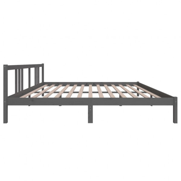 Estructura de cama madera maciza gris 200x200 cm M 5