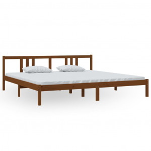 Estructura de cama madera maciza marrón miel 200x200 cm H