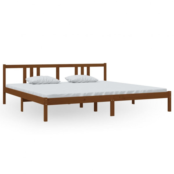 Estructura de cama madera maciza marrón miel 200x200 cm M 2