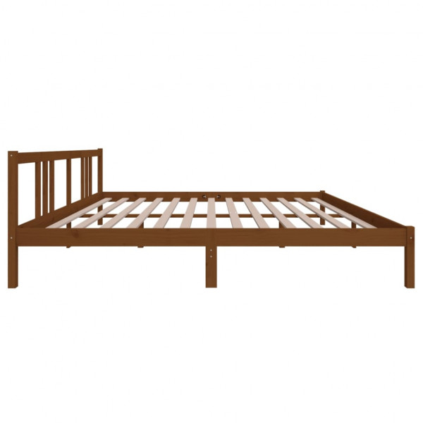 Estructura de cama madera maciza marrón miel 200x200 cm M 5
