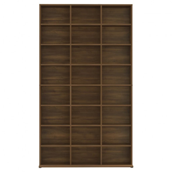 Estantería de CD contrachapada marrón roble 102x23x177.5 cm M 3