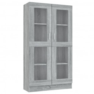 Vitrine 82.5x30.5x150 cm derivados de madeira cinzento sonoma H
