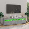 Mueble de TV con luces LED 2 uds gris Sonoma 75x35x40 cm 5