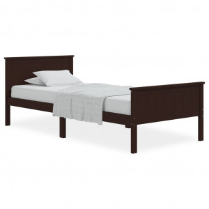 Estrutura de cama 90x200 cm pinho maciço castanho-escuro H
