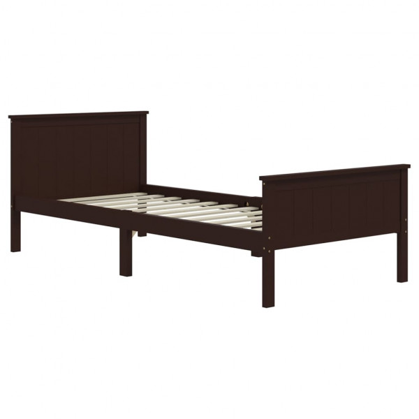 Estructura de cama madera maciza pino marrón oscuro 100x200 cm M 3