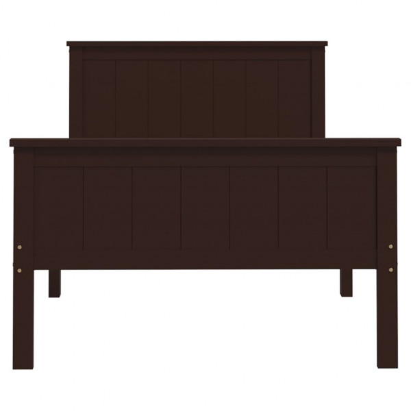 Estructura de cama madera maciza pino marrón oscuro 100x200 cm M 4