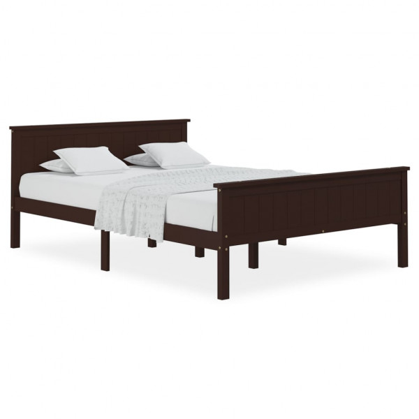Estrutura de cama 160x200 cm pinho maciço castanho-escuro M 2