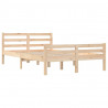 Estructura de cama doble madera maciza 135x190 cm 4