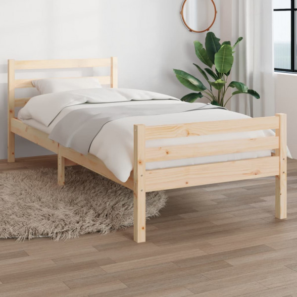 Estructura de cama de madera maciza 90x200 cm D