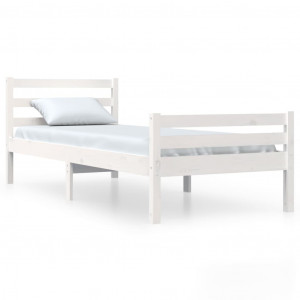 Estructura de cama madera maciza blanca 100x200 cm H