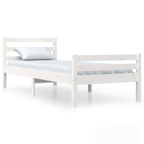 Estructura de cama madera maciza blanca 100x200 cm M 2
