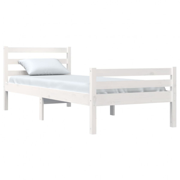 Estructura de cama madera maciza blanca 100x200 cm M 3