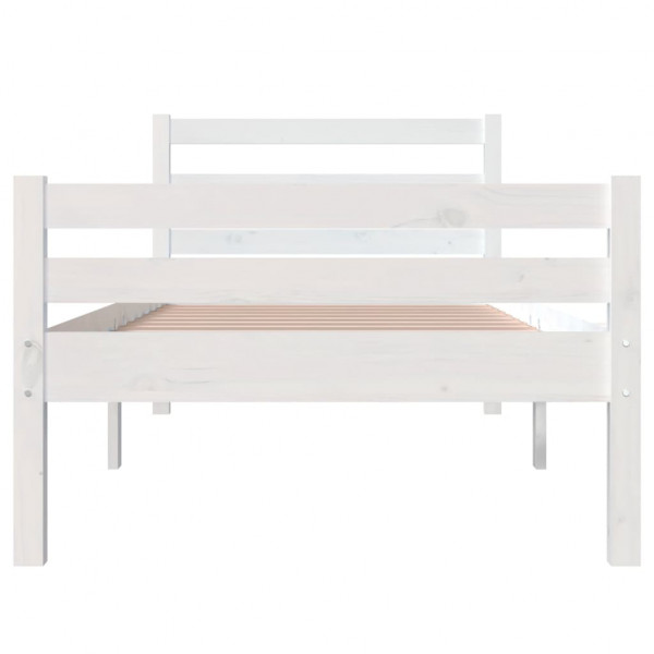 Estrutura de cama 100x200 cm madeira maciça branco M 5