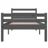 Estructura de cama madera maciza gris 100x200 cm 5