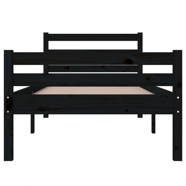 Estructura de cama madera maciza negro 100x200 cm M 5