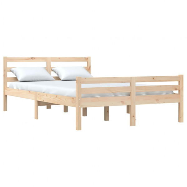 Estructura de cama madera maciza 140x200 cm M 3