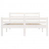 Estrutura de cama 140x200 cm madeira maciça branco 5