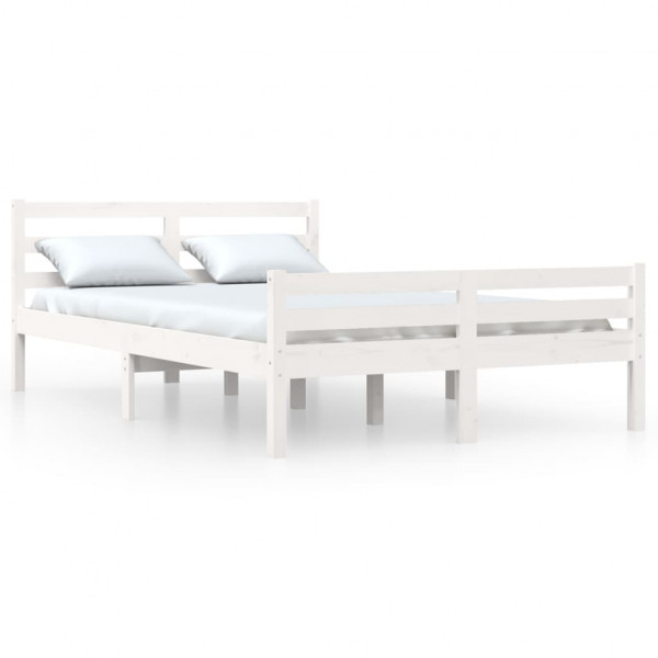 Estructura de cama de madera maciza blanco 160x200 cm M 2