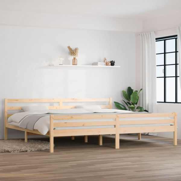 Estructura de cama madera maciza 200x200 cm D