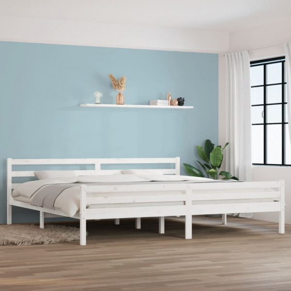 Estructura de cama madera maciza blanco 200x200 cm D