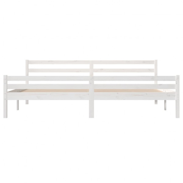 Estructura de cama madera maciza blanco 200x200 cm M 5