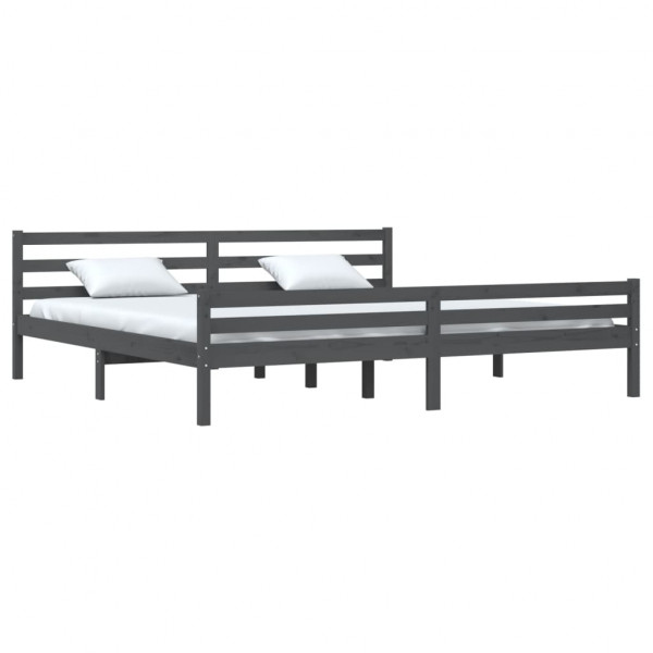 Estructura de cama madera maciza gris 200x200 cm M 3