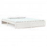 Estructura de cama madera maciza Super King blanco 180x200 cm 2