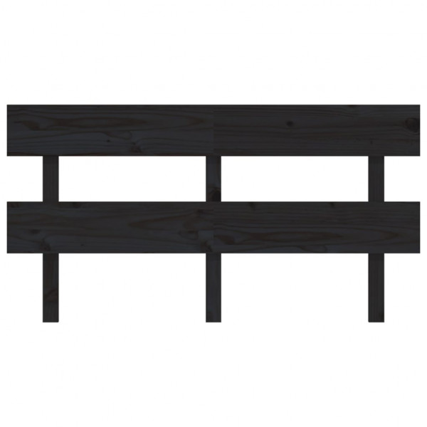 Cabecero de cama madera maciza de pino negro 164x3x81 cm M 3