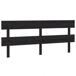 Cabeceira de cama 204x3x81 cm pinho maciço preto H