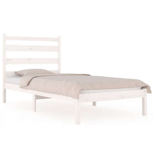 Estrutura de cama 100x200 cm pinho maciço branco M 2