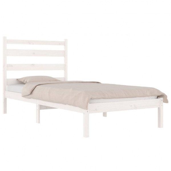 Estructura de cama madera maciza de pino blanco 100x200 cm M 3