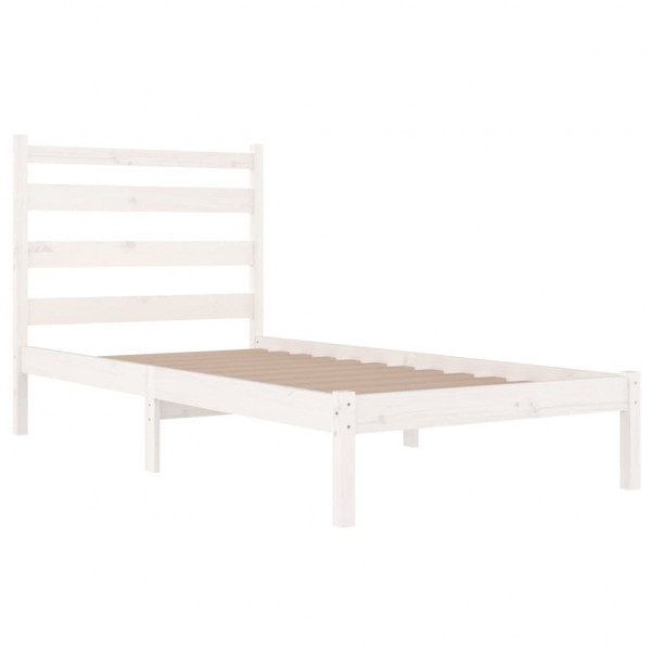 Estructura de cama madera maciza de pino blanco 100x200 cm M 4