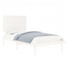 Estrutura de cama solteiro 90x190 cm madeira maciça branco 3